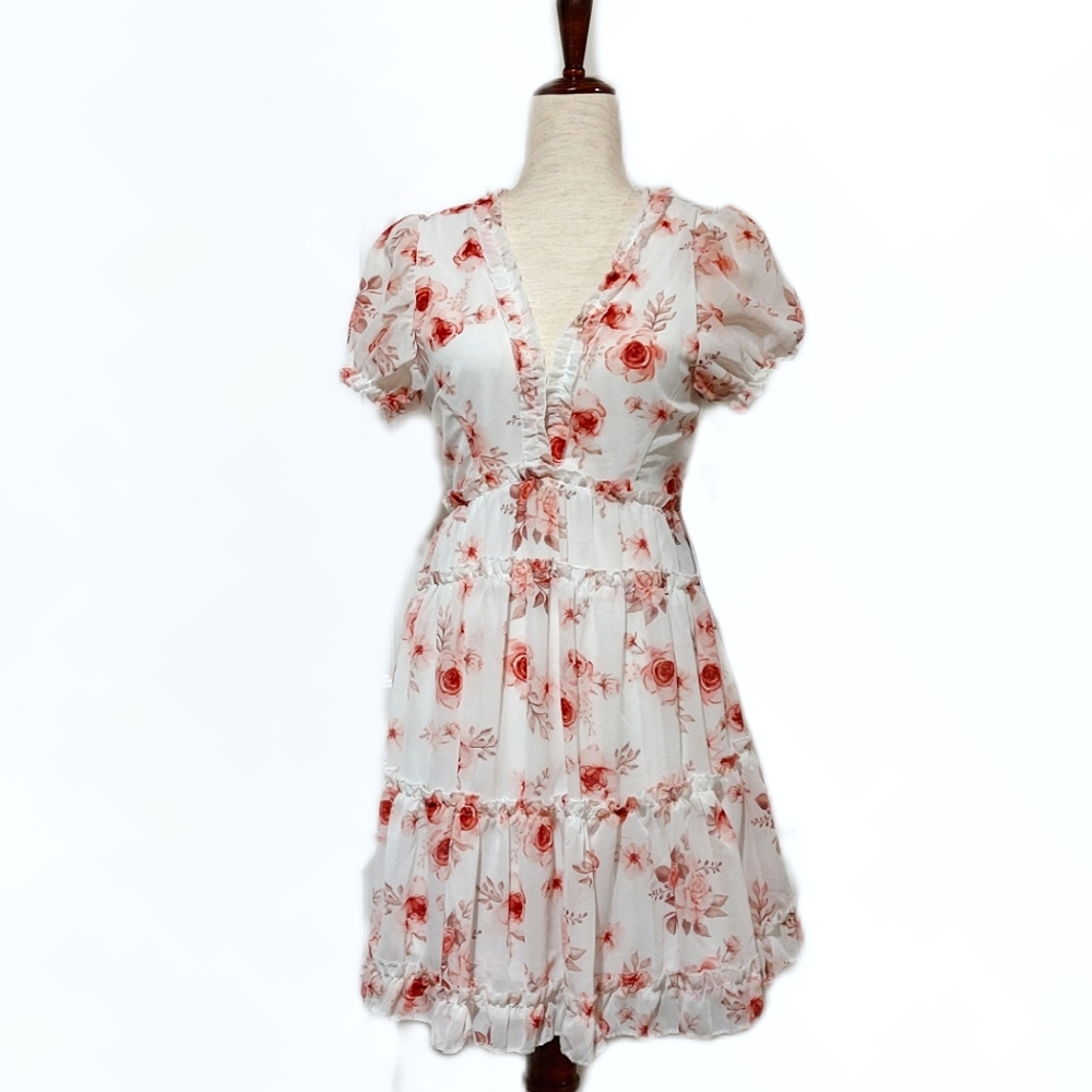 Spring Summer 🌸 Boho red flowered summer sun dress | Firm Price